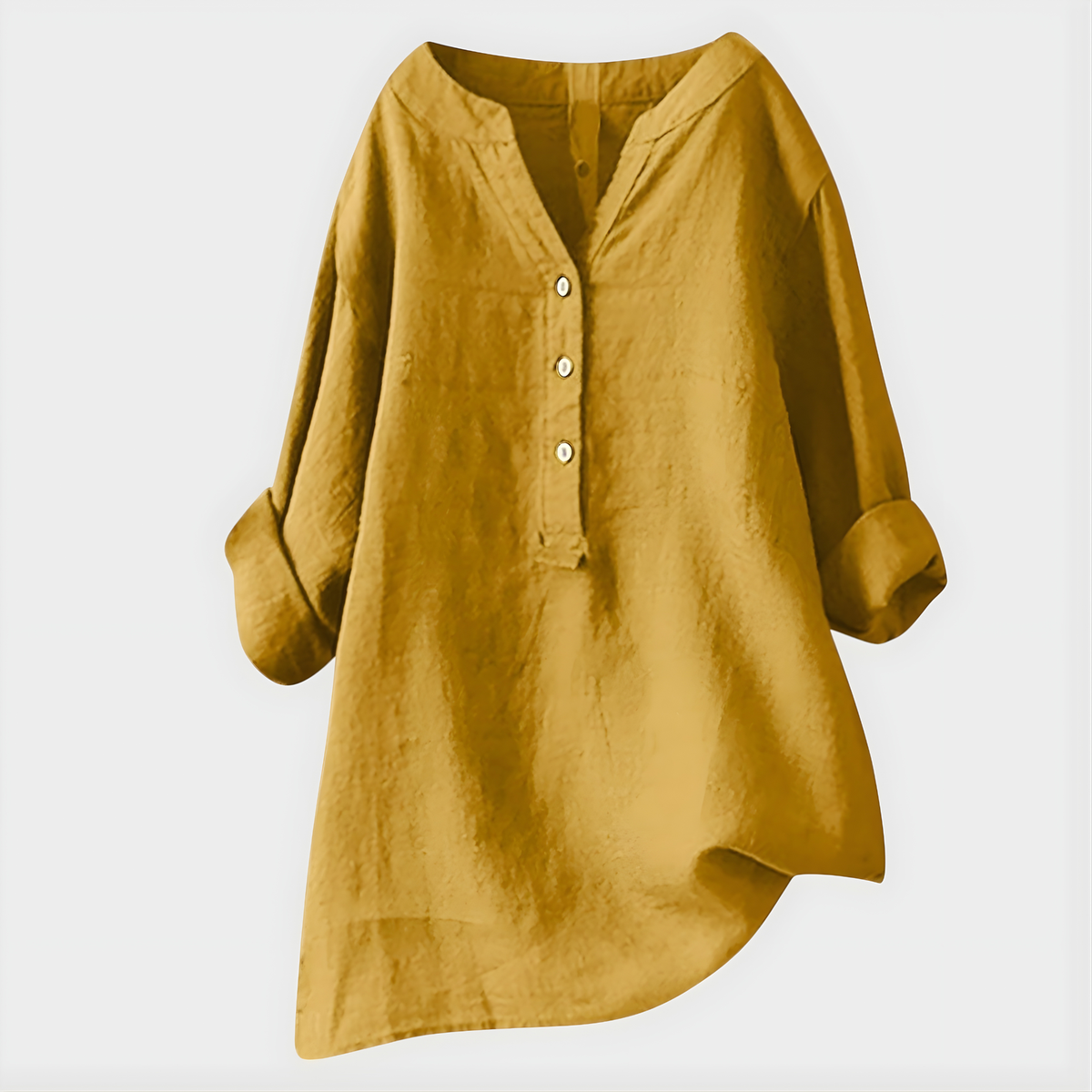 Ornella | Blusa Elegante in Cotone-Lino con Scollo a V