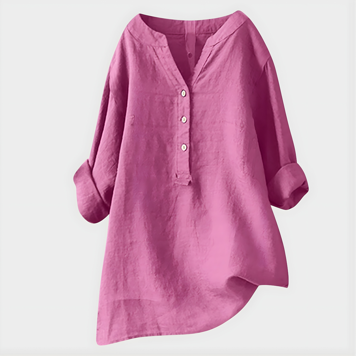 Ornella | Blusa Elegante in Cotone-Lino con Scollo a V