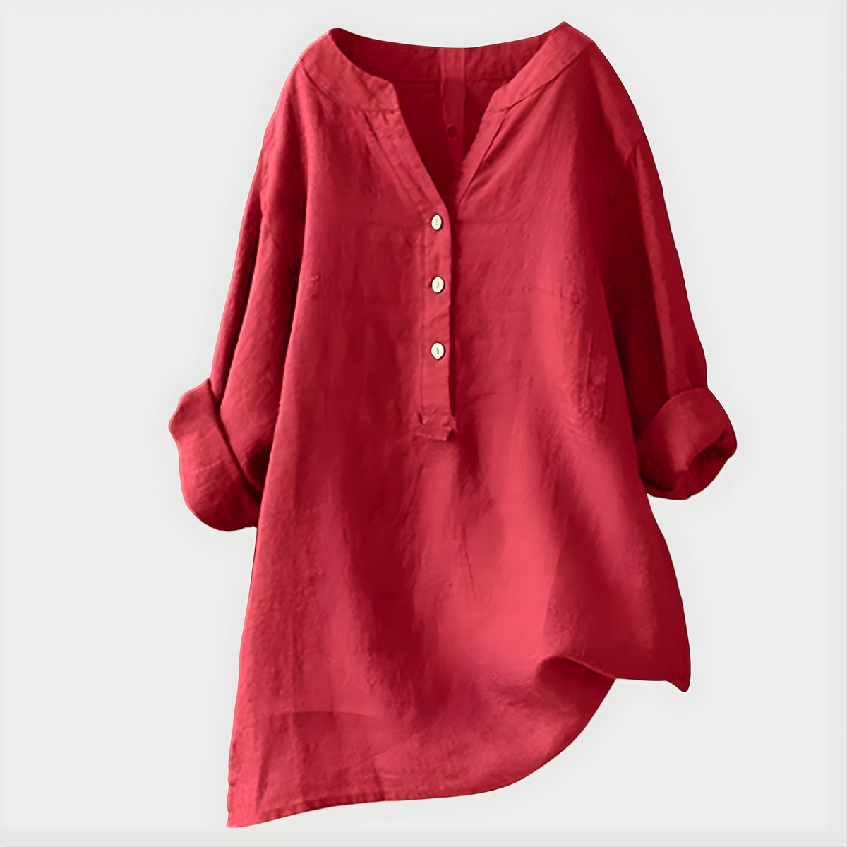 Ornella | Blusa Elegante in Cotone-Lino con Scollo a V