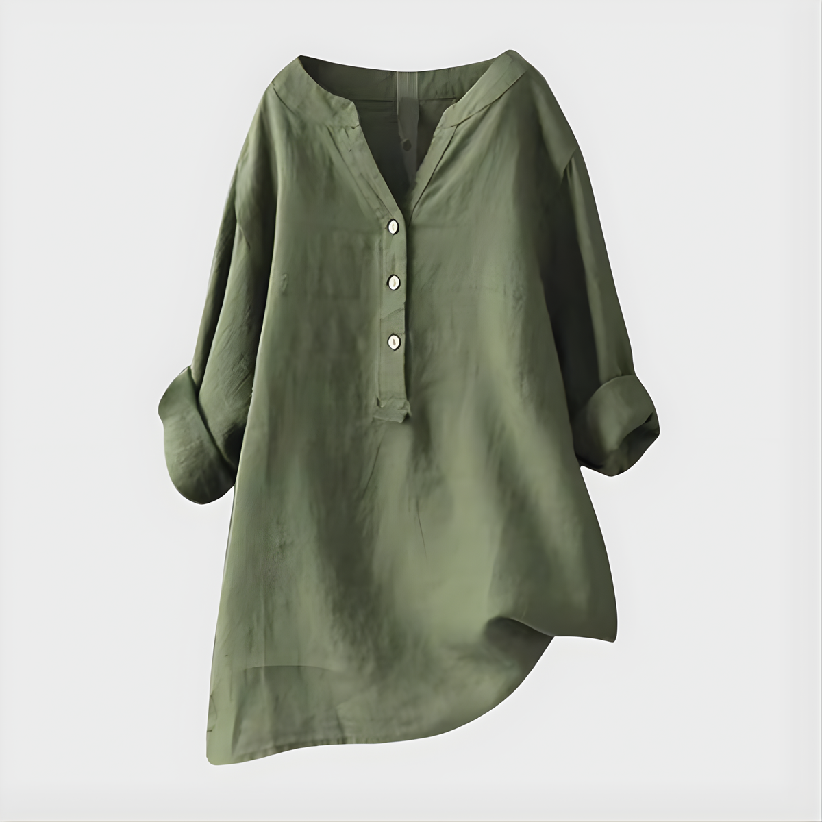 Ornella | Blusa Elegante in Cotone-Lino con Scollo a V