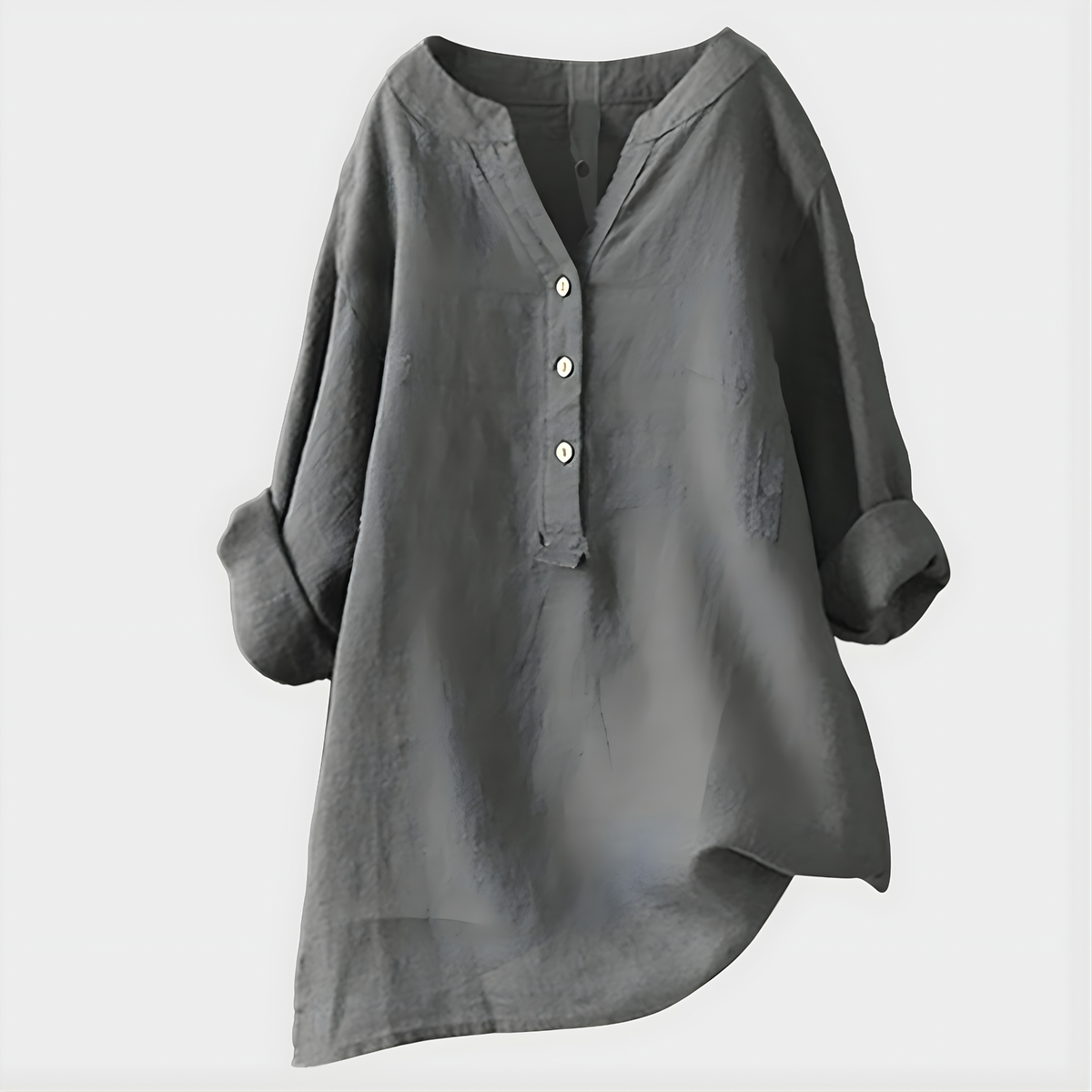Ornella | Blusa Elegante in Cotone-Lino con Scollo a V