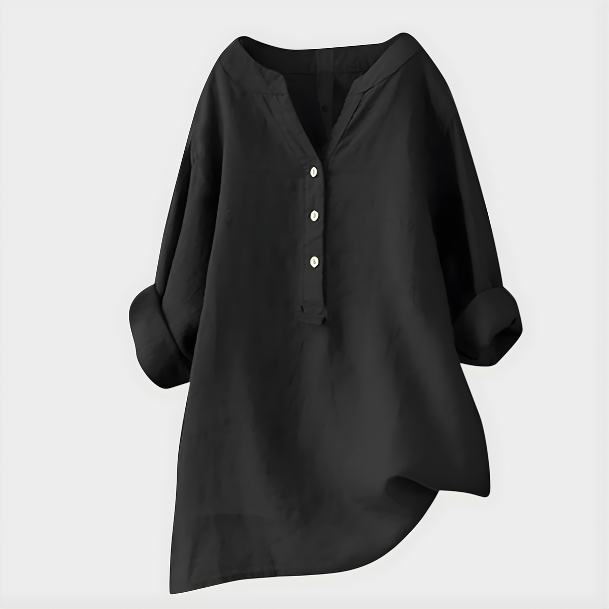 Ornella | Blusa Elegante in Cotone-Lino con Scollo a V