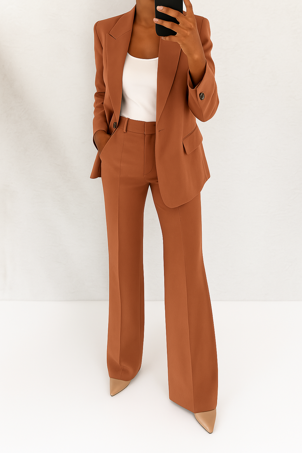 Patrizia | Tailleur Elegante Sartoriale - Marrone