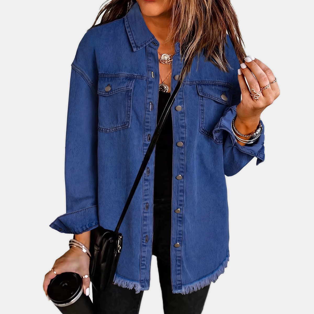 Silvana | Chaqueta de mezclilla descolorida con dobladillo sin rematar
