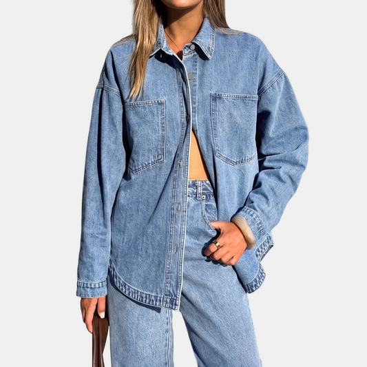 Carla | Chaqueta oversize de mezclilla desgastada