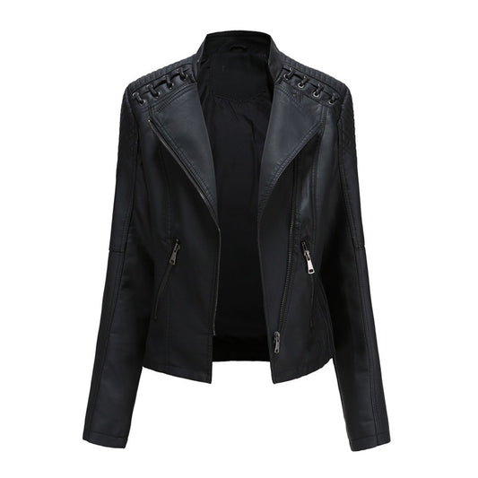 Serena | Chaqueta acolchada de estilo motero asimétrica con ojales