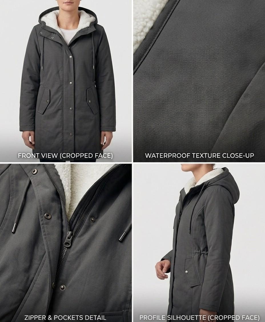 Adriana | Parka larga impermeable
