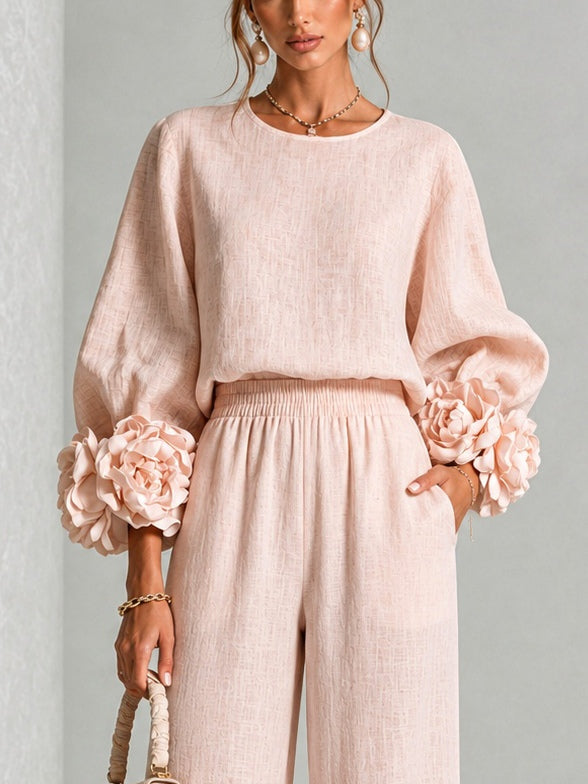 Liliana | Completo Due Pezzi con Polsini Floreali - Floreale