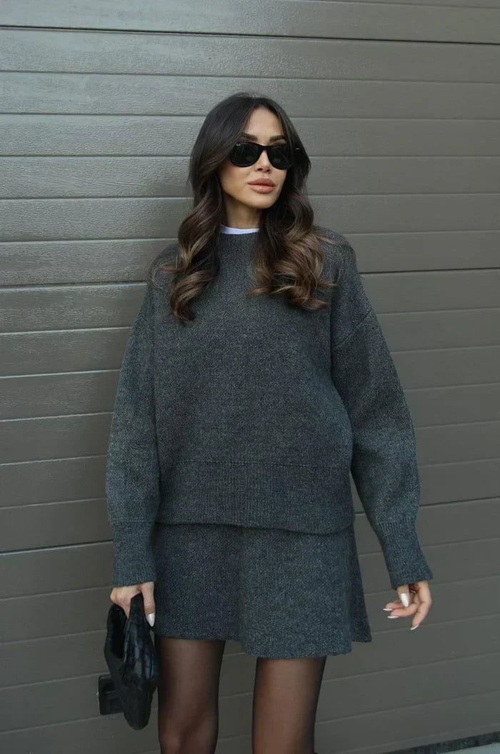 Completo morbido in maglia Grigio