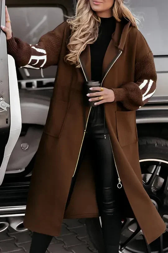 Alessandra | Chaqueta de patchwork repelente al agua con capucha