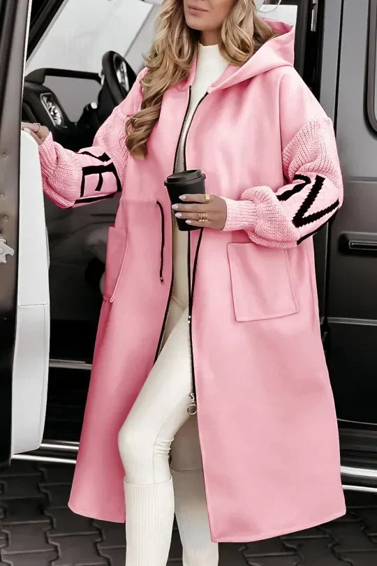Alessandra | Chaqueta de patchwork repelente al agua con capucha