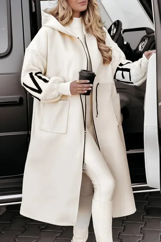 Alessandra | Chaqueta de patchwork repelente al agua con capucha