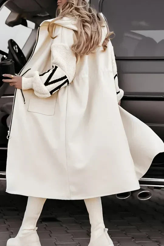 Alessandra | Chaqueta de patchwork repelente al agua con capucha