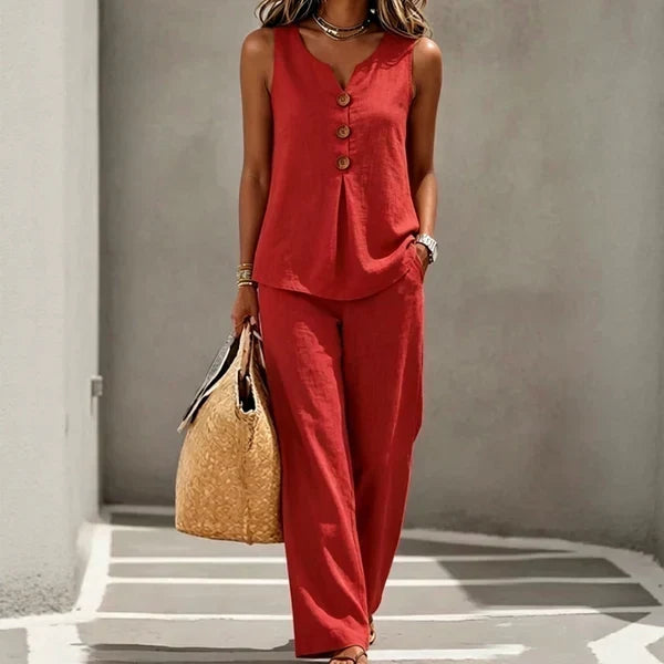 Ornella | Completo Due Pezzi Comodo - Rosso